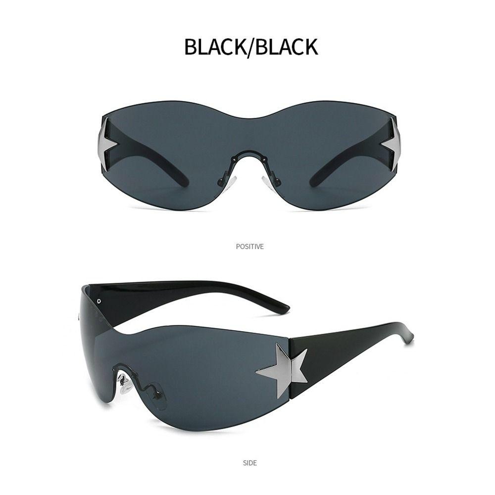 [Elegan] Y2k Kacamata Hitam Anti-UV Punk Aksesoris Hadiah Keren Retro Sunglasses PC Bintang Bingkai Oval Gaya Jalan Properti Foto Gaya Korea Eyewear