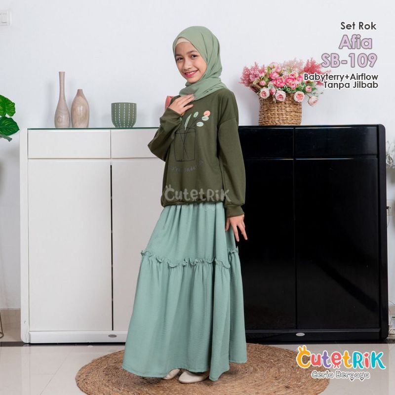 Setelan Rok Afia  Rok Anak Remaja Baju Muslim Santai