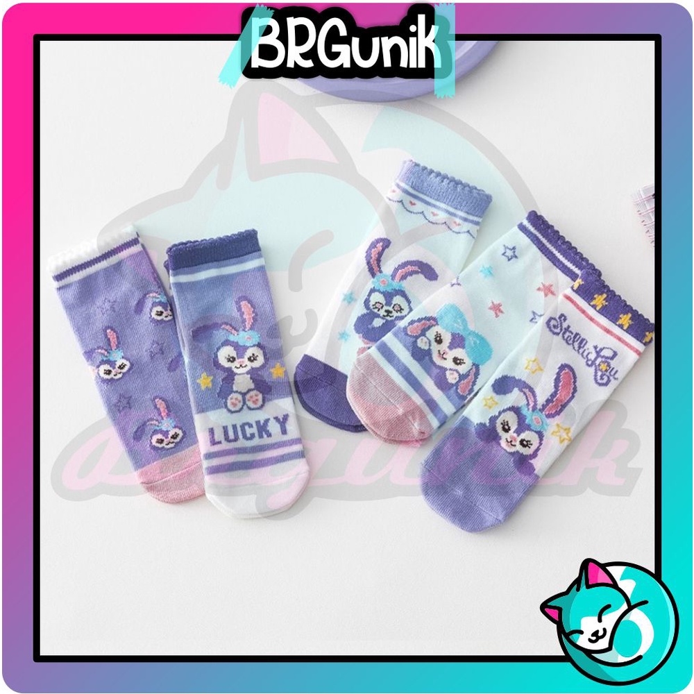 BRGUNIK Kaos Kaki Anak Motif Stella Lou Kaus Kaki Bayi Kelinci Lucu KK061