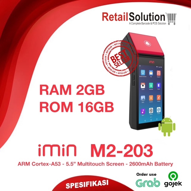 Mesin Kasir Android POS 4G Imin M2 203 / M2-203 2/16 58mm Thermal