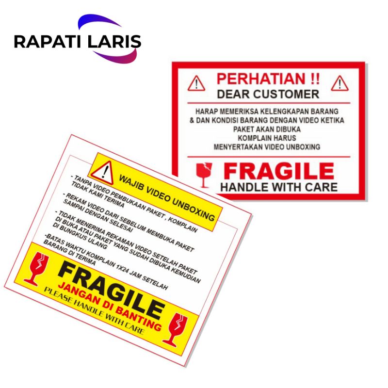 

Stiker Video Unboxing Sticker Fragile Stiker Pengiriman