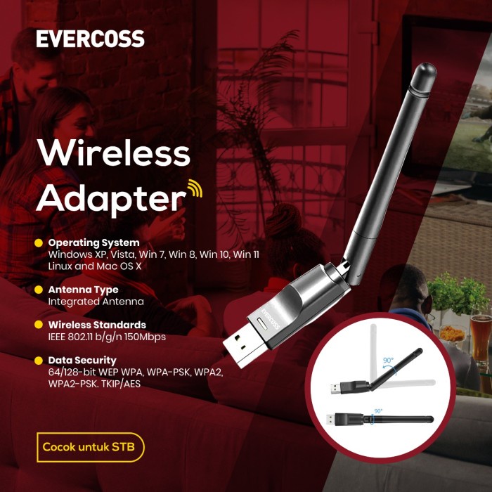 EVERCOSS WF-1 WF1 USB Wifi Dongle Wireless Adapter Resmi