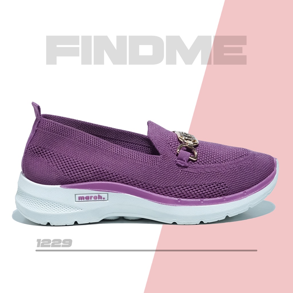 SEPATU SNEAKERS WANITA TANPA TALI KEKINIAN LOGO CAKEP BAHAN FLYKNIT IMPORT 1229