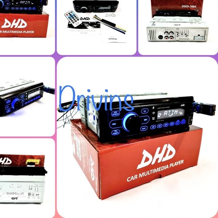 Depan HEAD UNIT TAPE MOBIL SINGLE DIN MP3 BLUETOOTH 2 USB PORT DHD 3004 / DHD-3004
