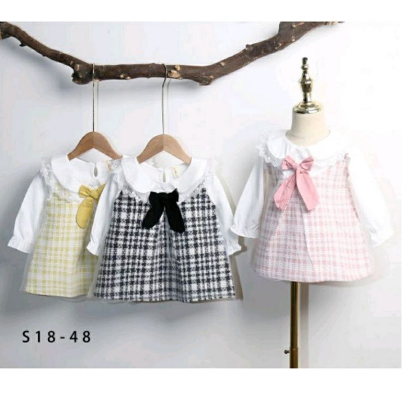 Dress Anak Tweed Import Premium