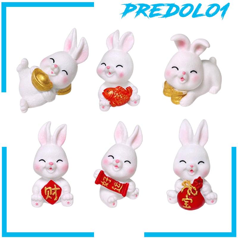 [Predolo1] Ornamen Kelinci Figurine Bunny Untuk Dekorasi Perlengkapan Rumah Boneka Teras