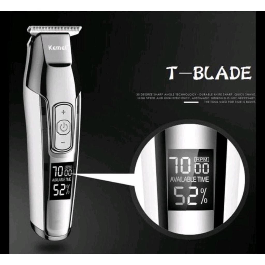 KEMEI 5027 ORIGINAL - ALAT MESIN CUKUR RAMBUT CAS TRIMMER KM5027 KM-5027 LCD DIGITAL