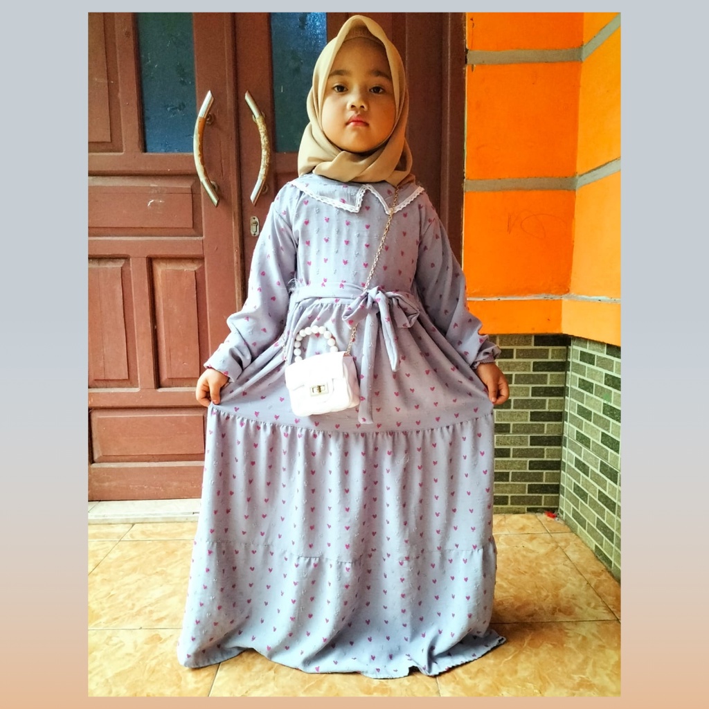 Dres Gamis Salwa Anak Perempuan Bahan Cringkle Uragiri Terbaru