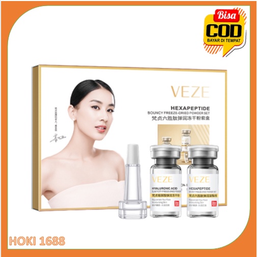 Veze Hexapeptide Bedak Kering Beku Set Serum Wajah Esensi Antikerut Pelembab Pengecil Pori-pori