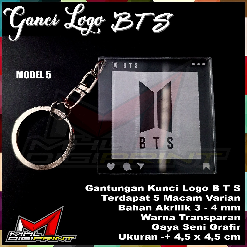 GANTUNGAN KUNCI AKRILIK LOGO BTS - GANCI BTS - SEHARI JADI - TANPA MINIMAL ORDER - GANTUNGAN KUNCI BTS