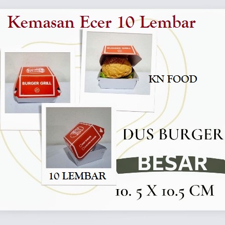 

Box Burger Besar Ecer 10 lembar / Kemasan Burger Besar 10Lembar Satuan