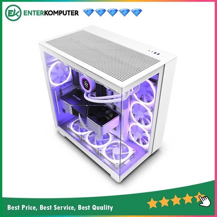NZXT H9 Flow White - ATX Mid Tower Airflow Case