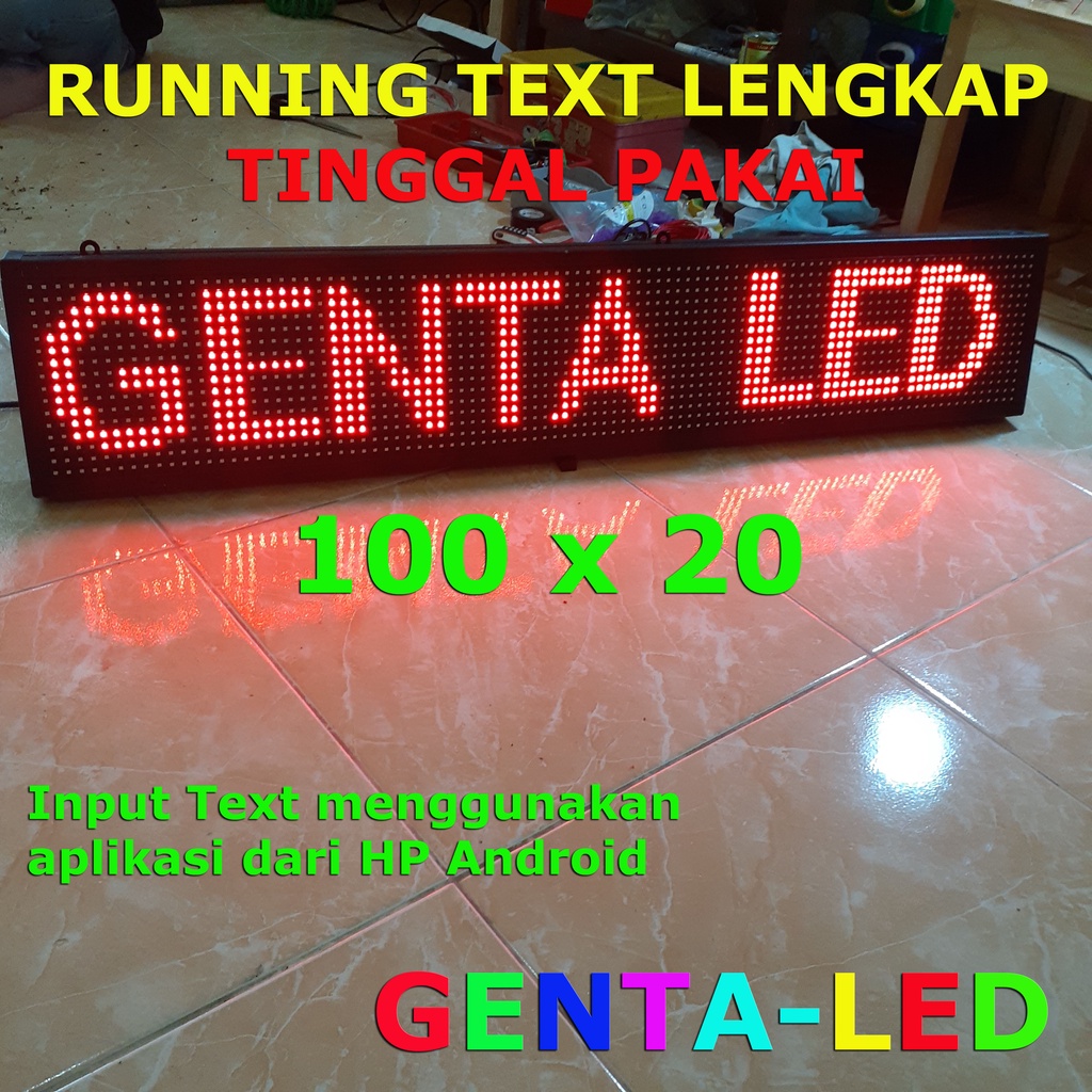 Running Text Tulisan Berjalan LED Display Merah 100 x 20