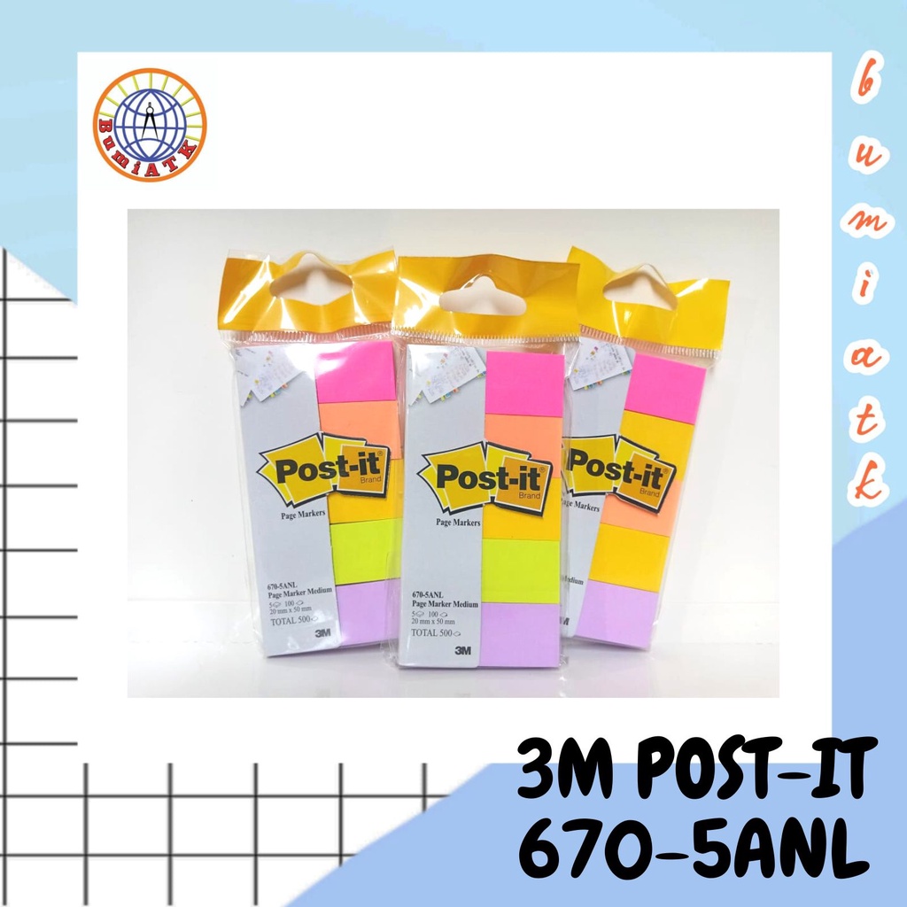 

3M POST IT PAGE MARKERS 670-5ANL