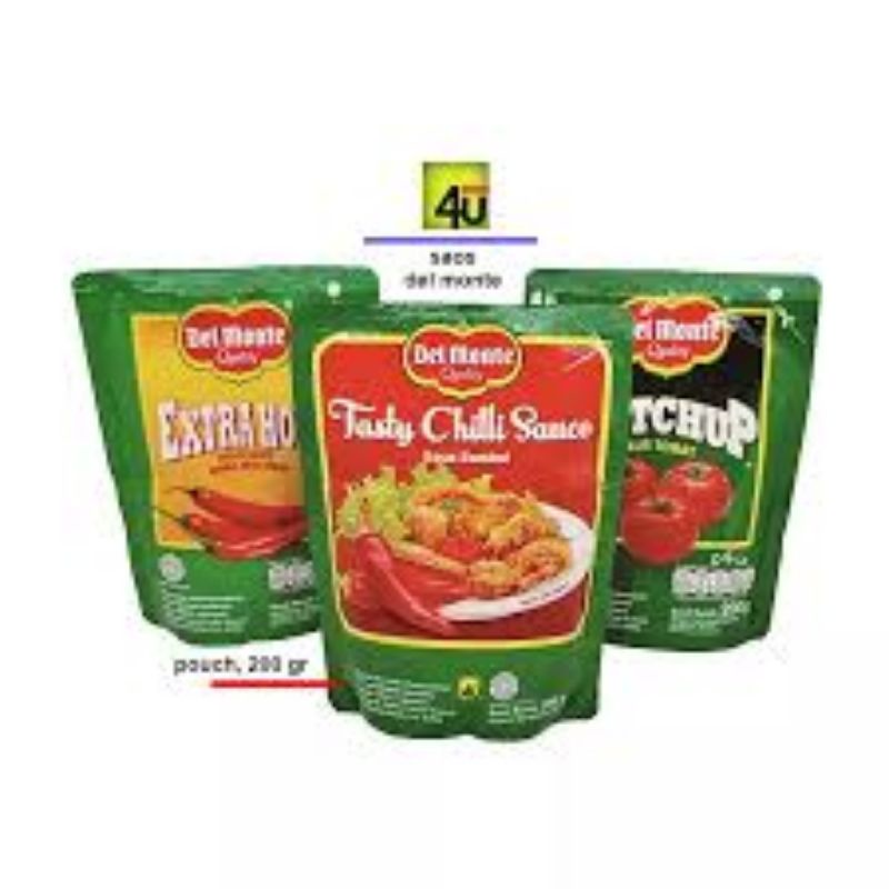 

Delmonte stand pouch 200, Extra hot, Tomat dan Tasty chili