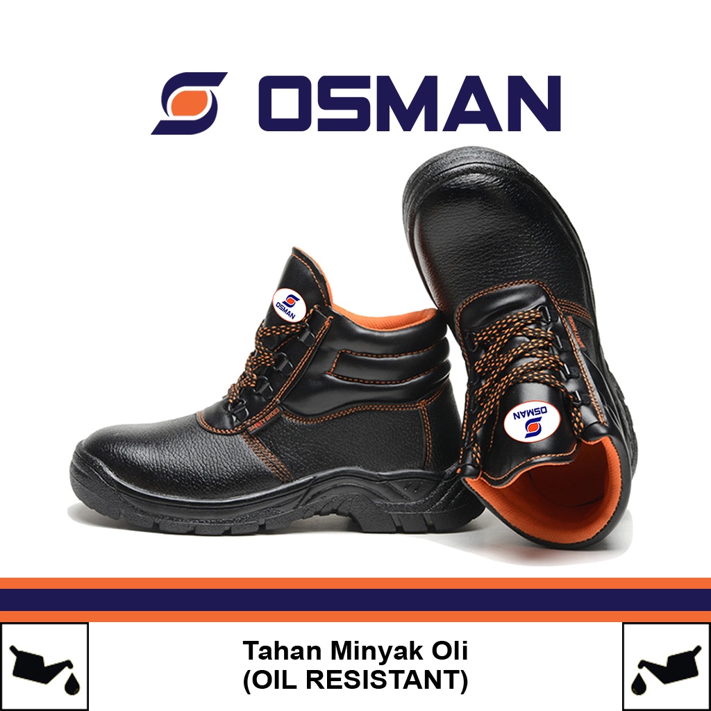 OSMAN Sepatu Safety Shoes Mid Cut Sepatu Safety Ujung Besi Tipe OS-903