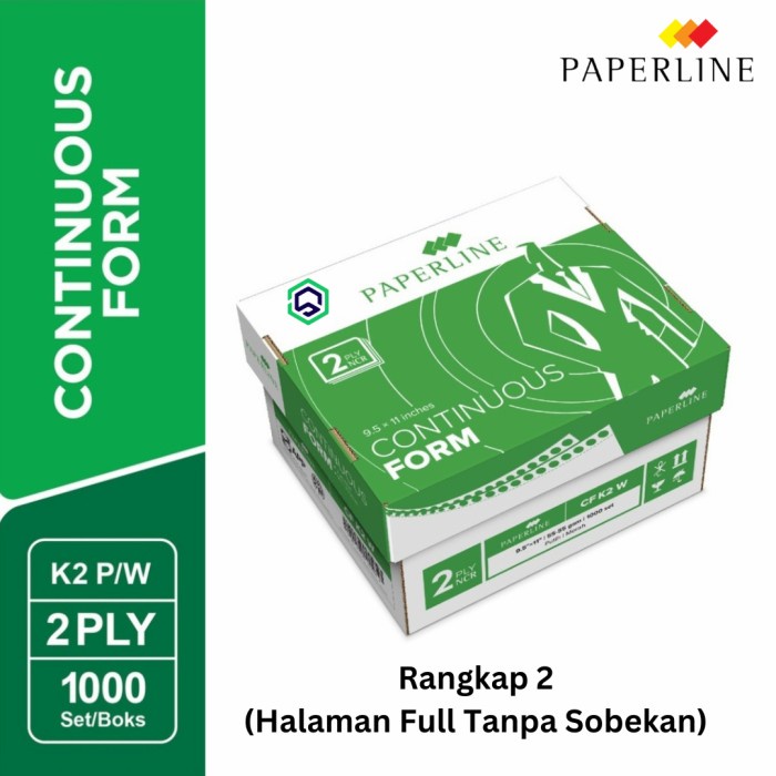 

*$*$*$*$] Continuous Form Kertas Komputer Paperline 9.5 x11 2 ply Rangkap CF K2