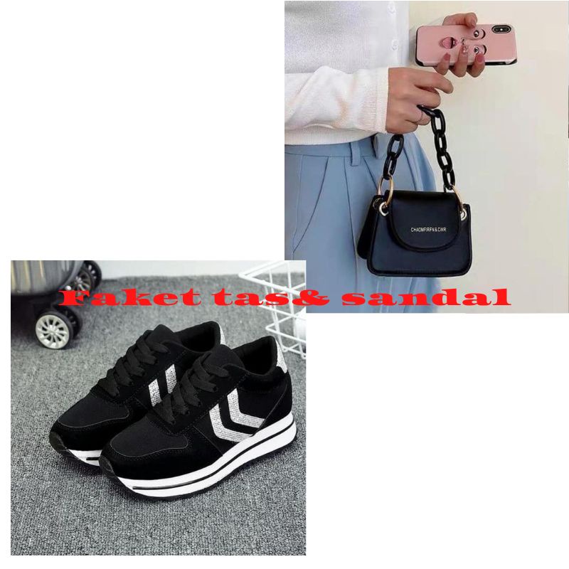 paket 1 stel TAS dan sepatu sneaker