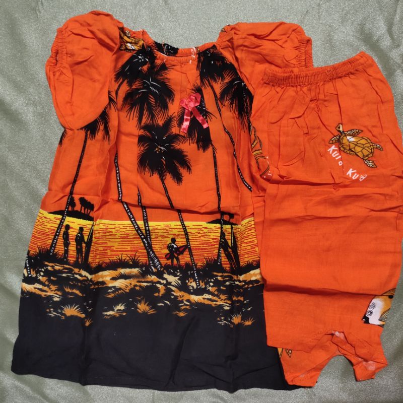 SETELAN BAJU BALON PANTAI ANAK CEWEK