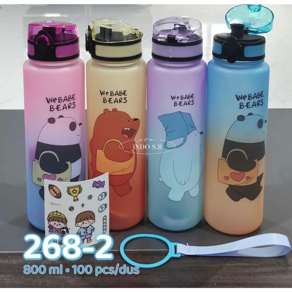 Botol Minum DwiFungsi Sedotan Model Cartoon 1L