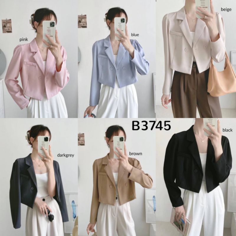 Daily Casual Crop Blazer Wanita