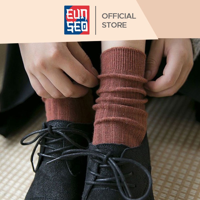 EUNSEO Kaos Kaki Wanita Panjang Solid Colour Kaoskaki Fashion Korea Women Socks