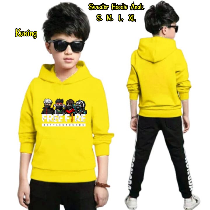 Hzl_outfit Sweater Hoodie Free Fire Anak Laki Laki (S.M.L.XL)