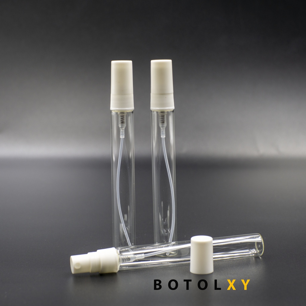 Botol Spray Kaca 10ml Refill Parfum Vial Travel Decant TUTUP PUTIH