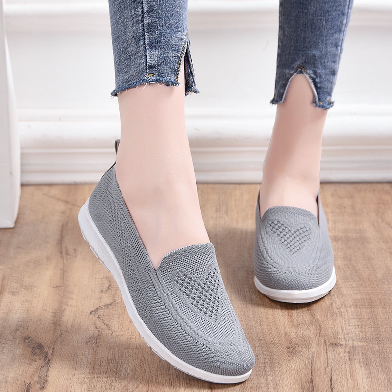 Sepatu wanita import flat shoes casual slip on anti licin