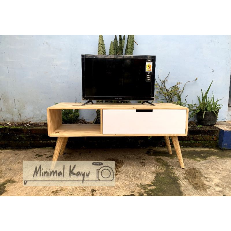 Meja tv buffet tv minimalis modern  full kayu pinus jati Belanda