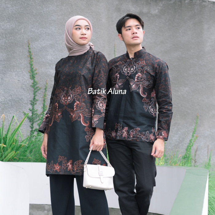 Batik Couple Pasangan Modern Original Lapis Furing - Lapis Trikot Batik Kerja Kantor Kondangan Size S M L XL XXL XXXL 010