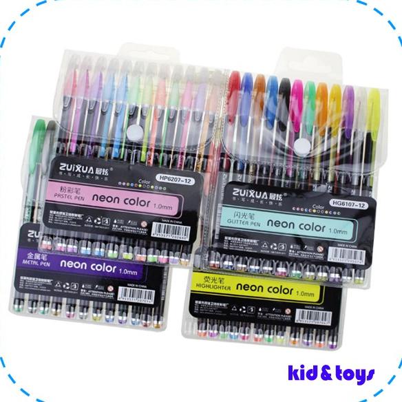 

62 Pulpen Gel Warna Warni 1 Set Erasable Pen Rainbow Pen Ready ( ⌒