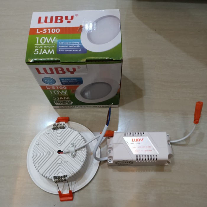 Lampu Luby L-5100 10Wat Lampu Downlight Led Panel Plus Emergency Luby 10W