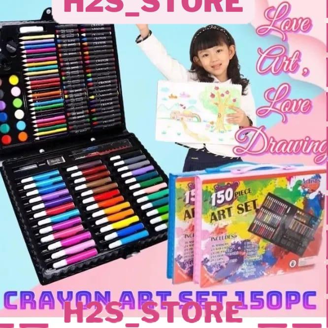

Limitedホン H2S Stationery Set Pensil Crayon Cat Air Perlengkapan Sekolah Menggambar Anak 150PC / 86PC