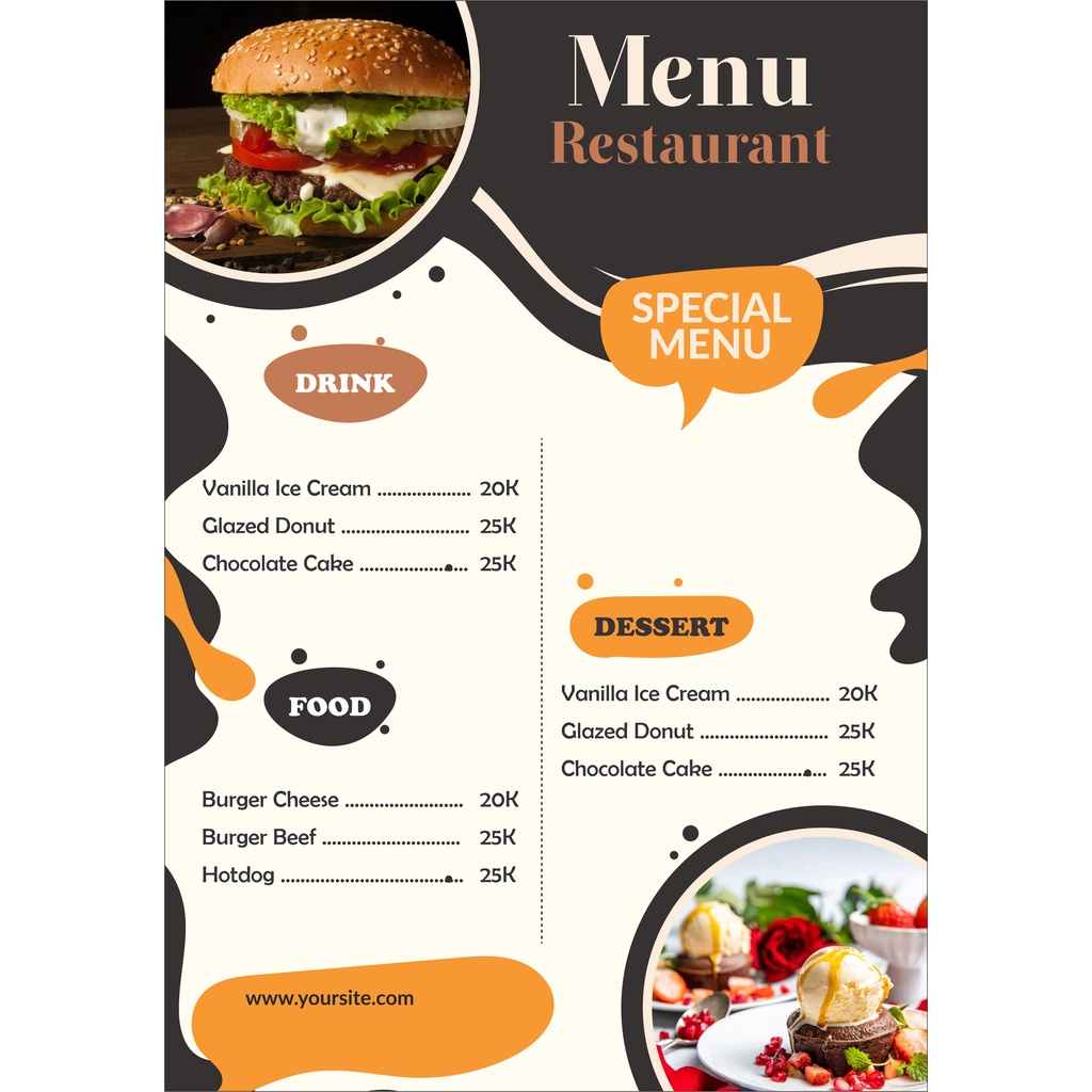 

MIN 2 PCS !! CETAK DAFTAR MENU MAKANAN MINUMAN CAFE RESTO