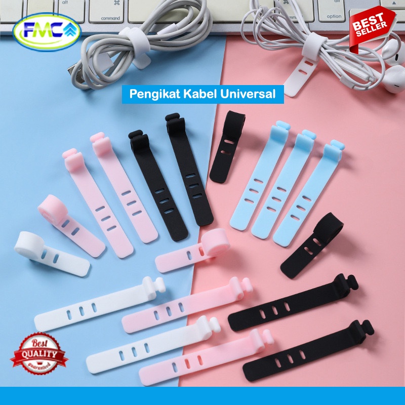 Pengikat Kabel Charger Pengikat Headset Hansfree Karet Ikat Kabel Binder Clip Cable Organizer Warna