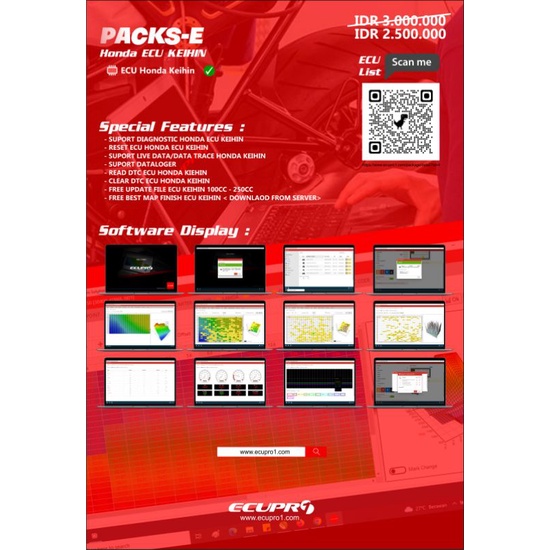 PAKET SOFTWARE REMAP ECU HONDA KEIHIN ONLY ECUPRO1 UNLIMITED