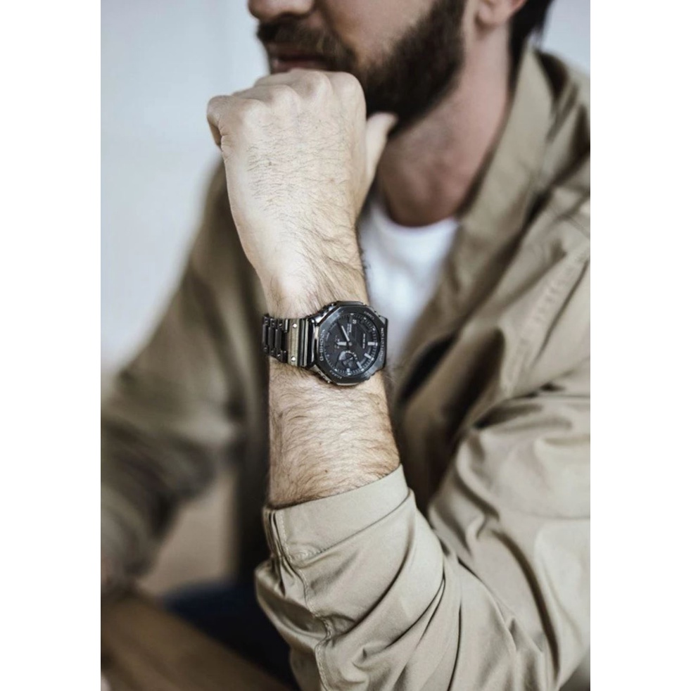 Casio G-Shock Luxury Full Metal GM B2100 GM-B2100BD-1A Series Analog-Digital Men Women Business Watch