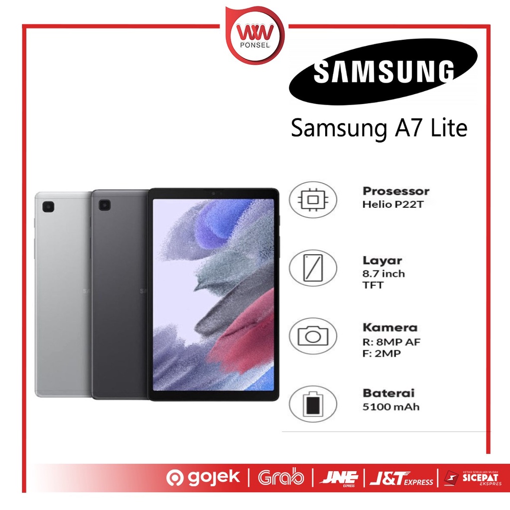 Hp Tablet Samsung A7 Lite Ram 3GB Internal 32GB Garansi Resmi