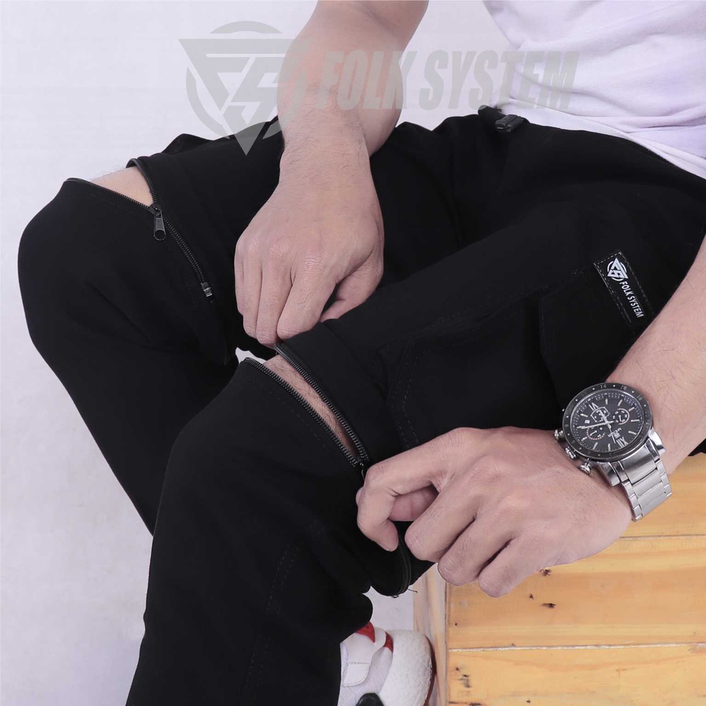 Celana jogger cargo panjang pendek original folksystem