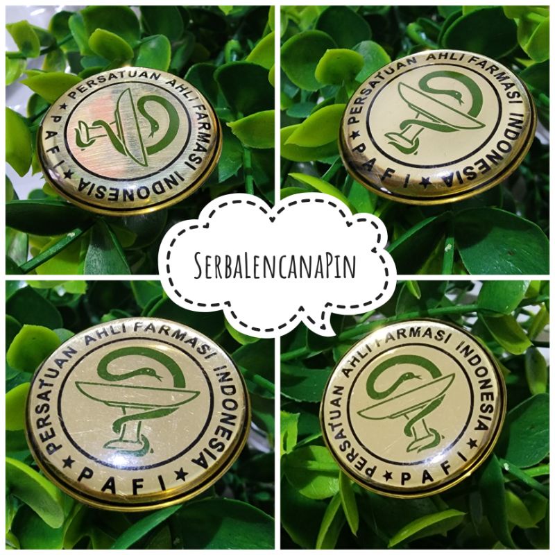 Pin Logo PAFI (Persatuan Ahli Farmasi Indonesia) - Lencana Bros Kuningan Peniti