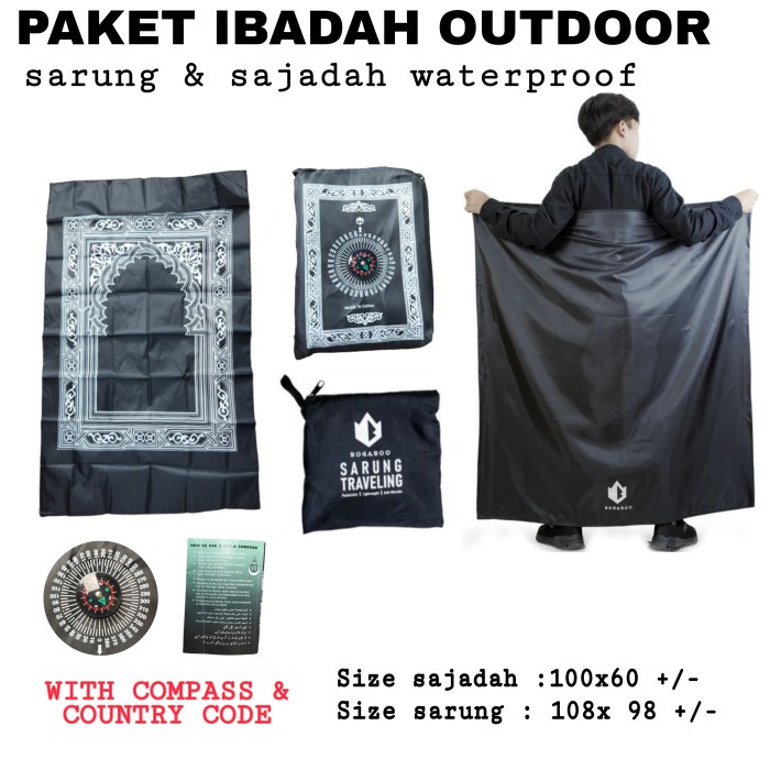PAKET SAJADAH DAN SARUNG OUTDOOR INCLUDE COMPAS