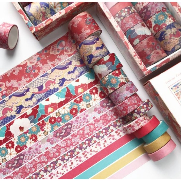 

Selotip 12Pc/Set Vintage Retro Washi Tape Masking Tape Selotip Kertas Jepang
