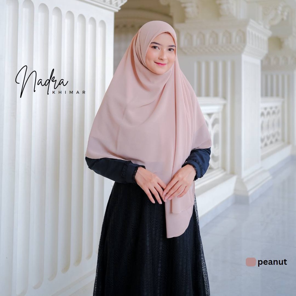 Riskirich Nadra Khimar Segi Empat Oval Ceruty Baby Doll Premium Jahit Tepi Rapih