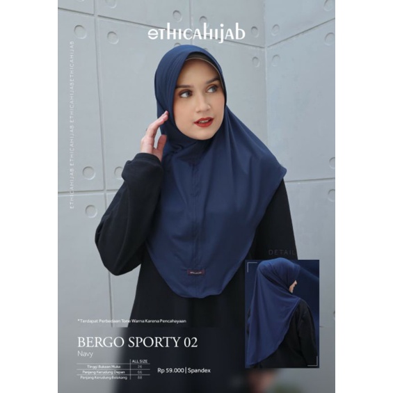 ETHICA HIJAB BERGO SPORTY 02 / HIJAB INSTAN / HIJAB POLOS