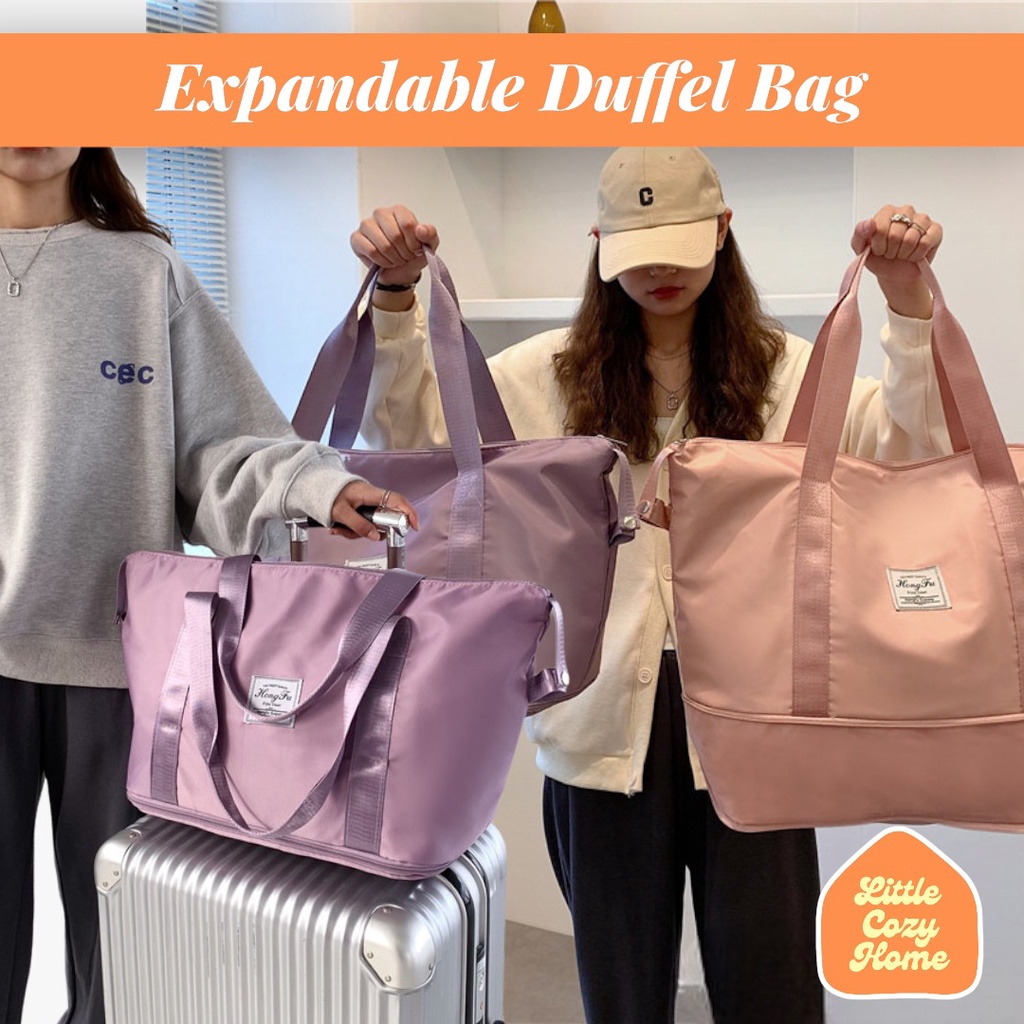 Expandable Duffel Travel Bag / Korean Tas Hand Carry Travelling Lipat Jalan Jumbo / Tas Fitness Travel Besar Anti Air / Portable Gym Bag