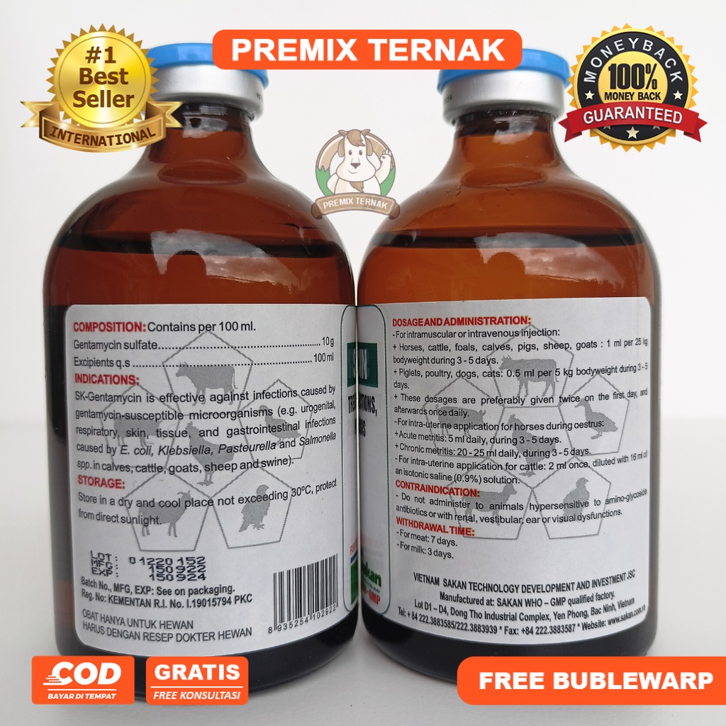 SK GENTAMYCIN 100ml - Anti biotik Hewan - Seperti GENTAJECT GENTA 100