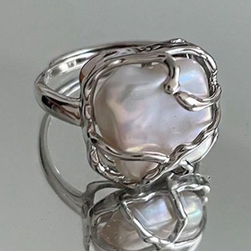 Kreatif Tidak Teratur Jari Cincin Aesthetic Egirl Rings Untuk Wanita Trendi Warna Perak Pembukaan Cincin Punk Perhiasan Natal