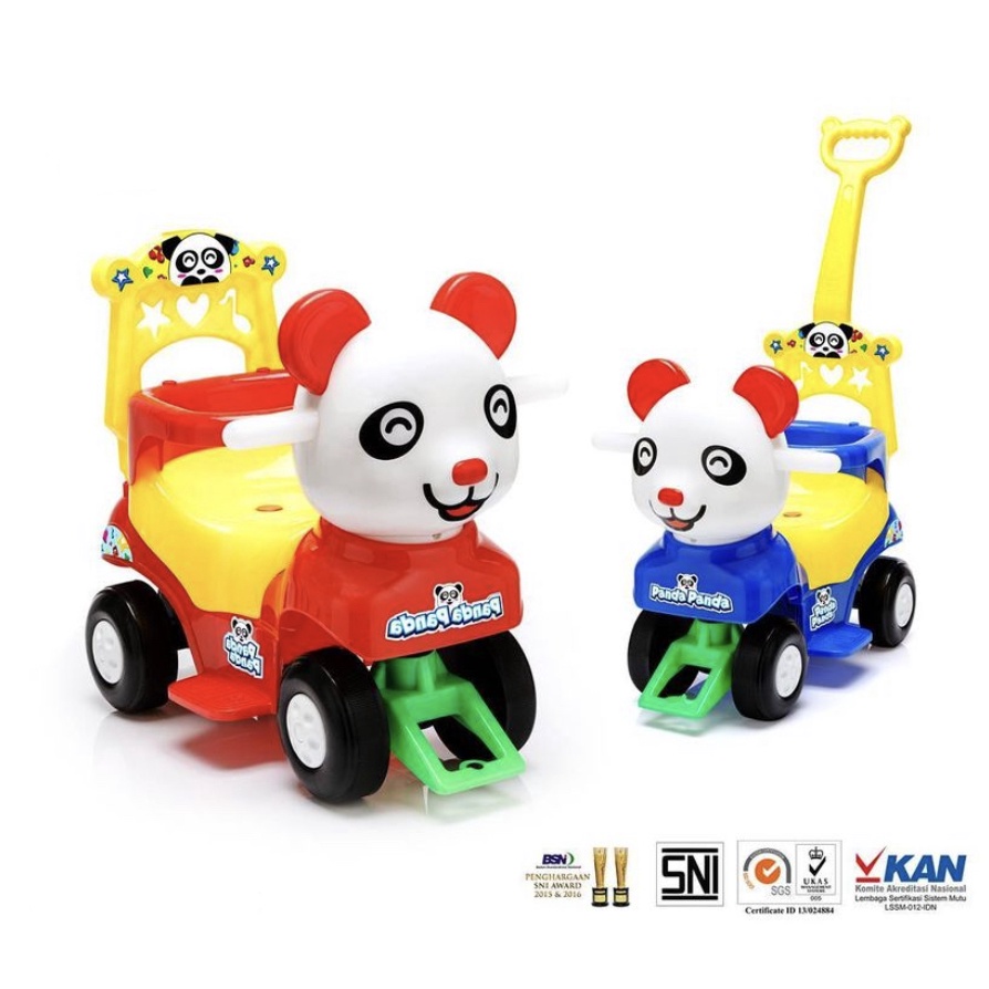 Mainan Mobil Dorong Anak PP 607 Karakter Panda Fitur Lampu Musik dan Dorongan