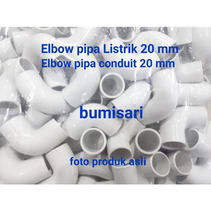 Elbow pipa conduit listrik 20 mm warna putih / Elbow conduit